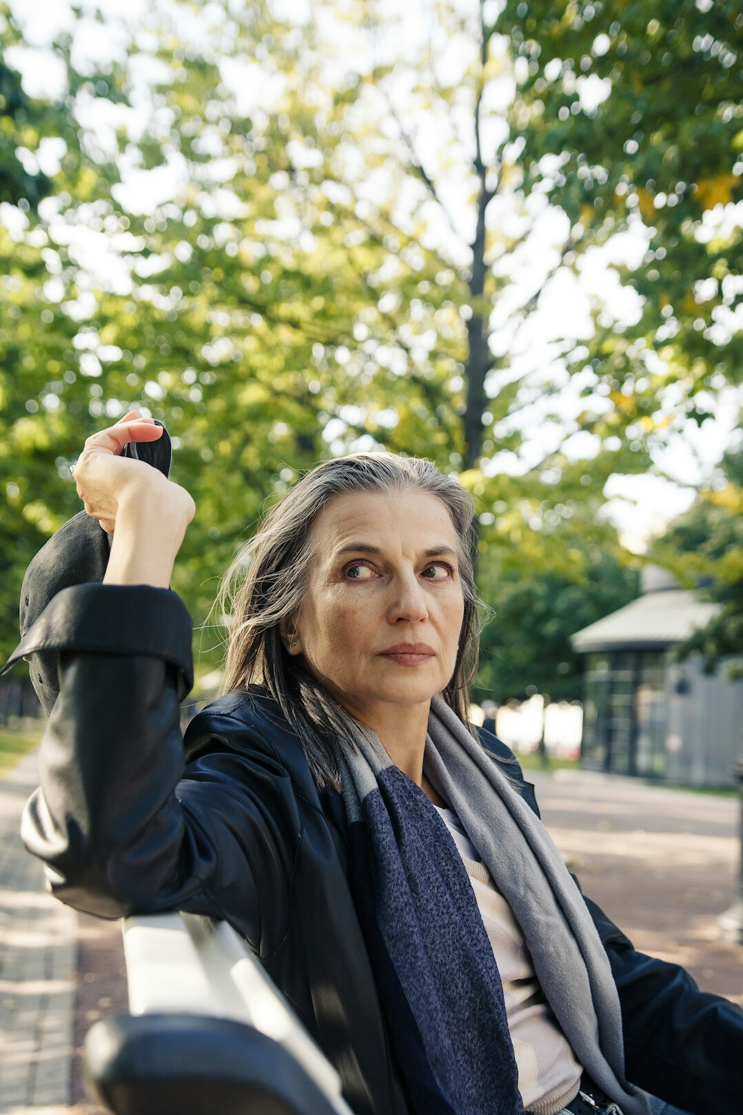 Portrait of an active senior woman with a sporty jacket