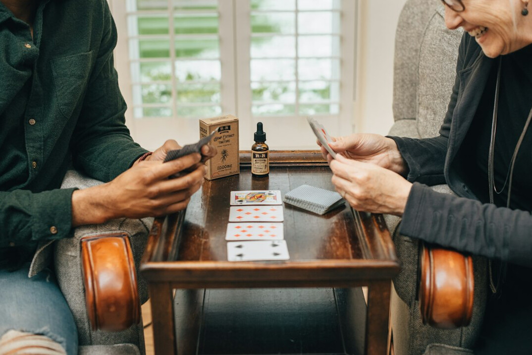 seniors playing cards