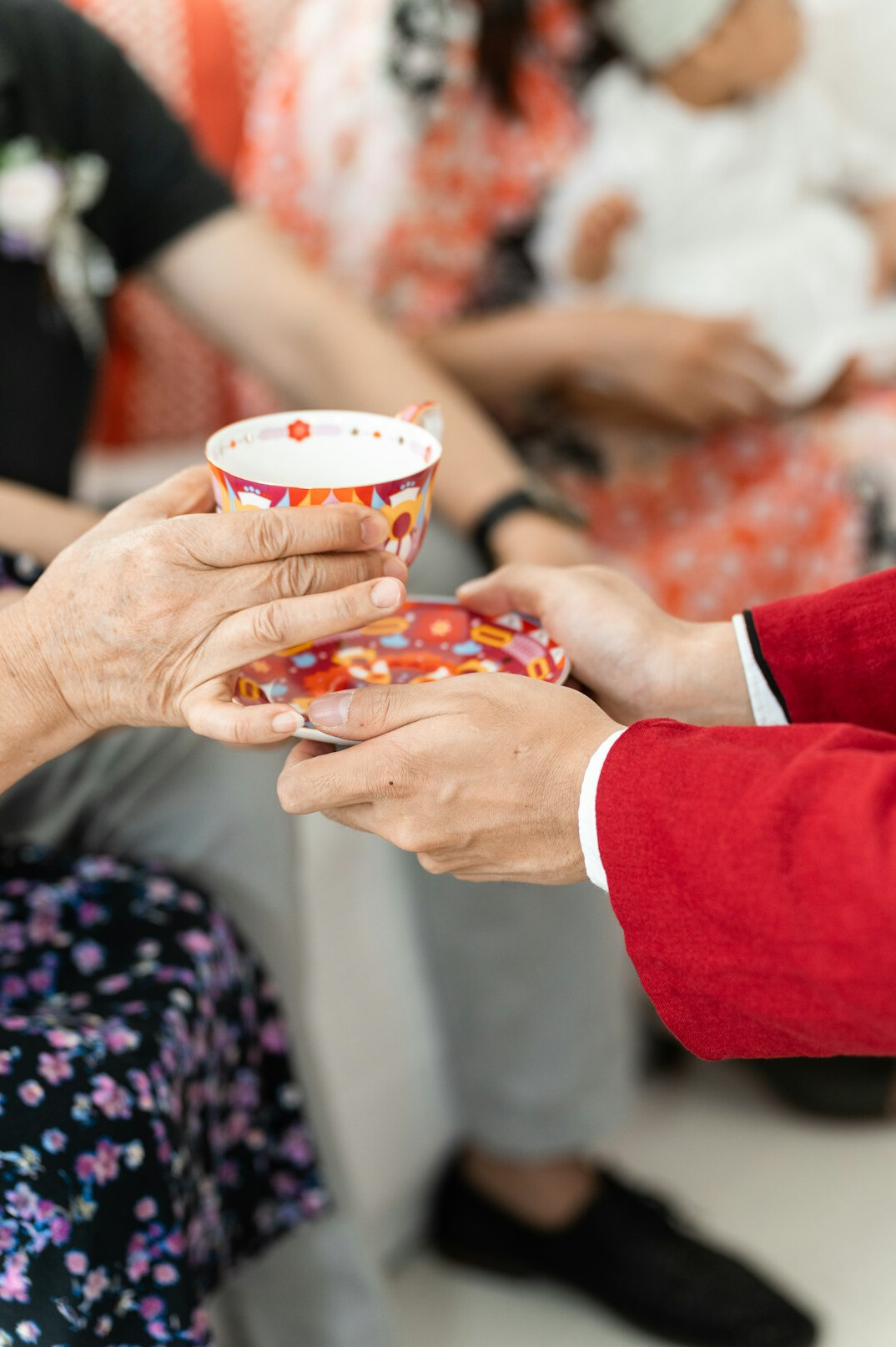 seniors enjoying tea together