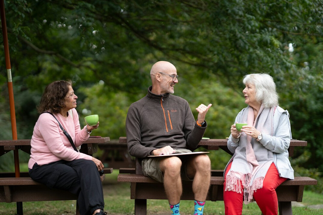 seniors enjoying tea